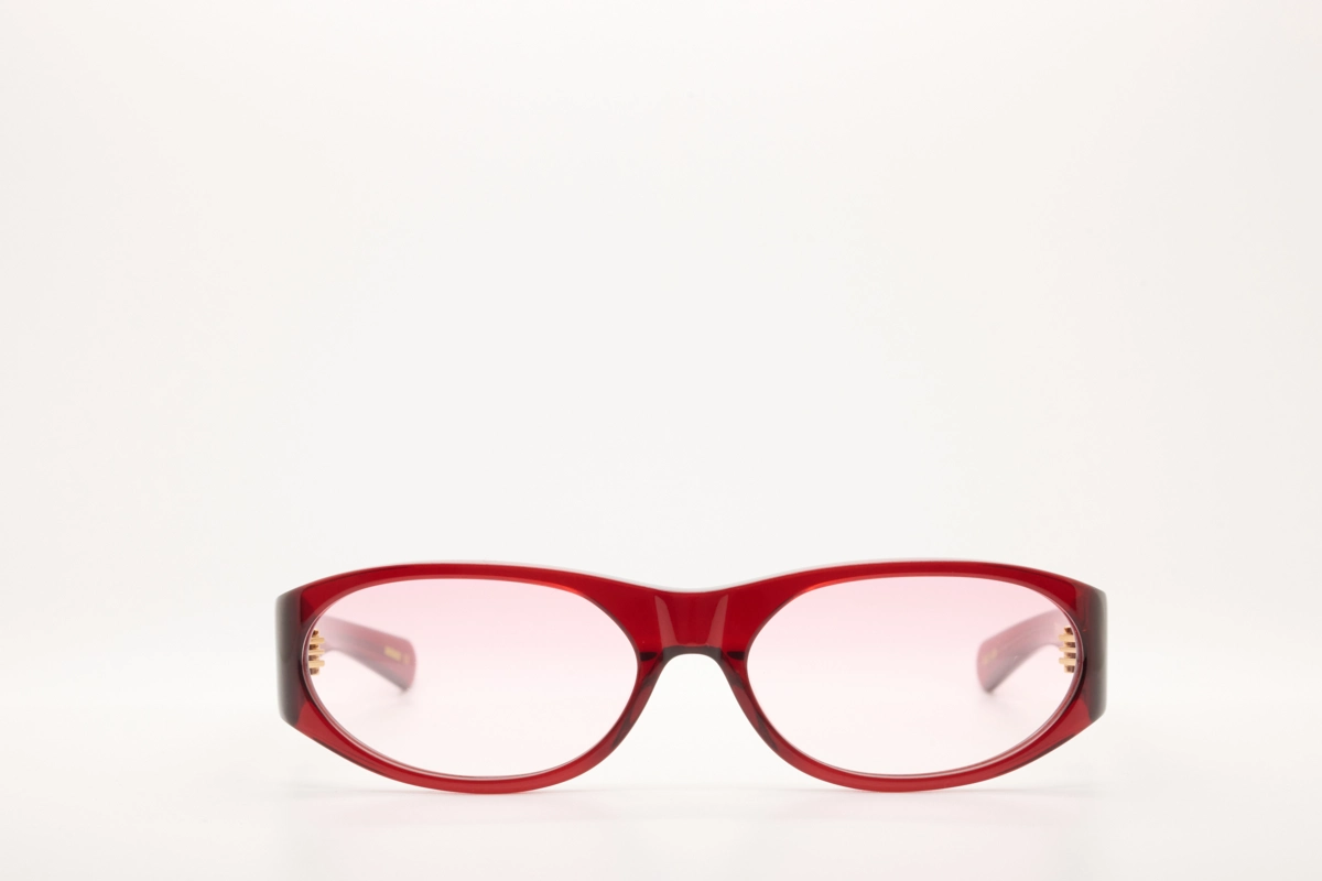 EDDIE KYU Maroon Crystal/Pink Gradient Lens